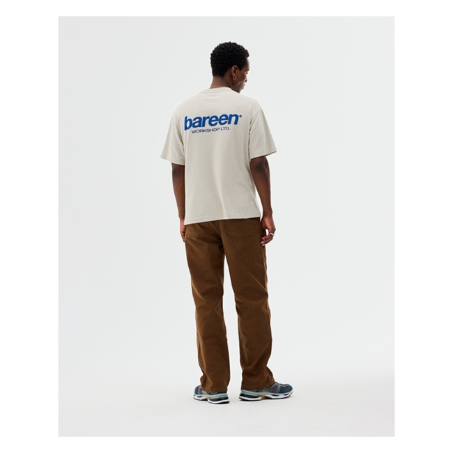 Bareen beige box fit / oversize t-shirt med print på ryggen