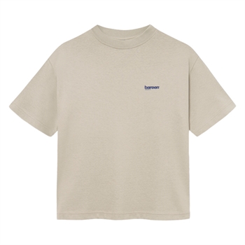Bareen beige box fit / oversize t-shirt med print på ryggen