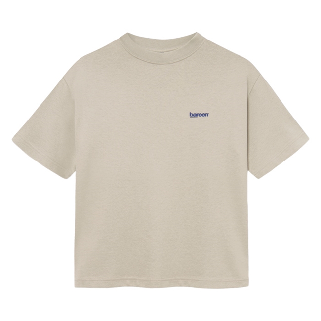 Bareen beige box fit / oversize t-shirt med print på ryggen