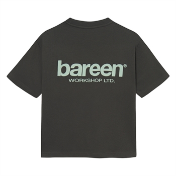Bareen sort box fit / oversize t-shirt med print på ryggen
