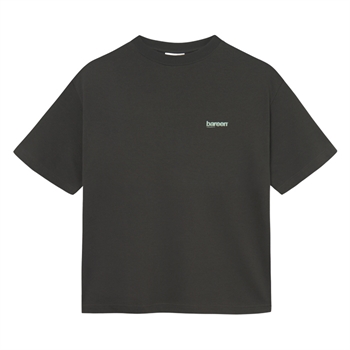 Bareen sort box fit / oversize t-shirt med print på ryggen