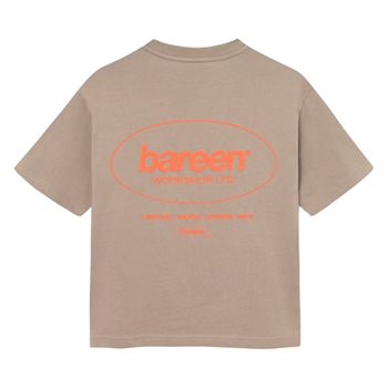Bareen brun box fit / oversize t-shirt med print på ryggen