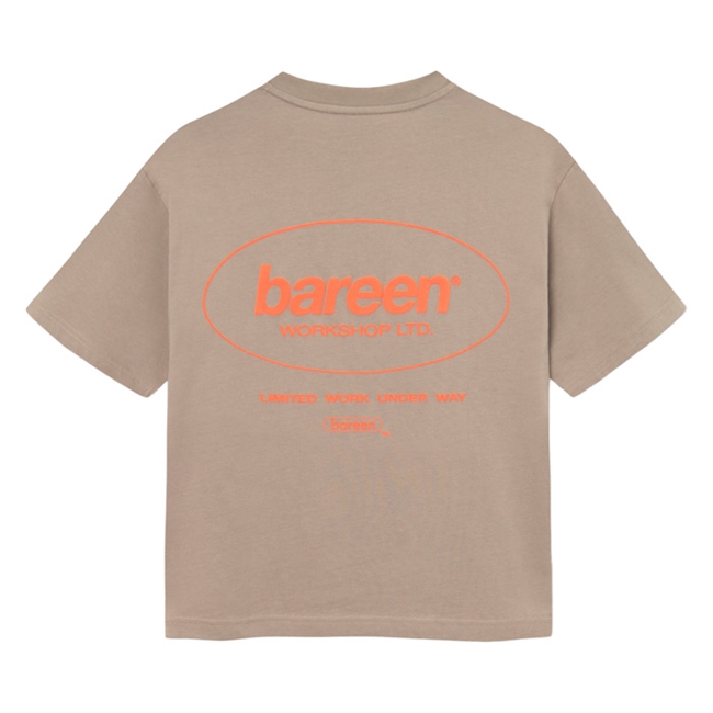 Bareen brun box fit / oversize t-shirt med print på ryggen
