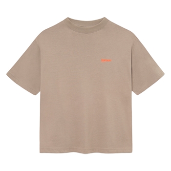 Bareen brun box fit / oversize t-shirt med print på ryggen
