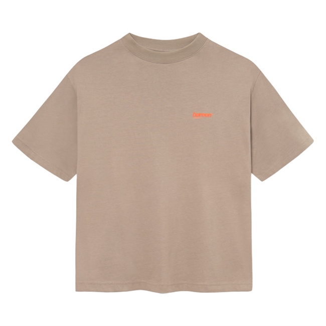 Bareen brun box fit / oversize t-shirt med print på ryggen