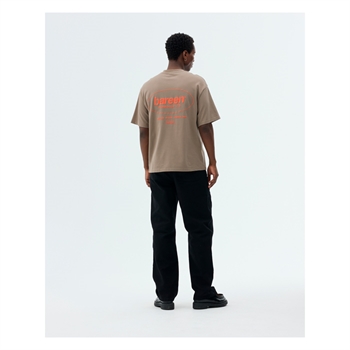 Bareen brun box fit / oversize t-shirt med print på ryggen