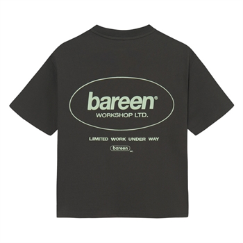 Bareen sort box fit / oversize t-shirt med print på ryggen