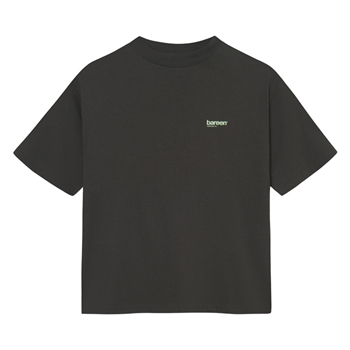 Bareen sort box fit / oversize t-shirt med print på ryggen