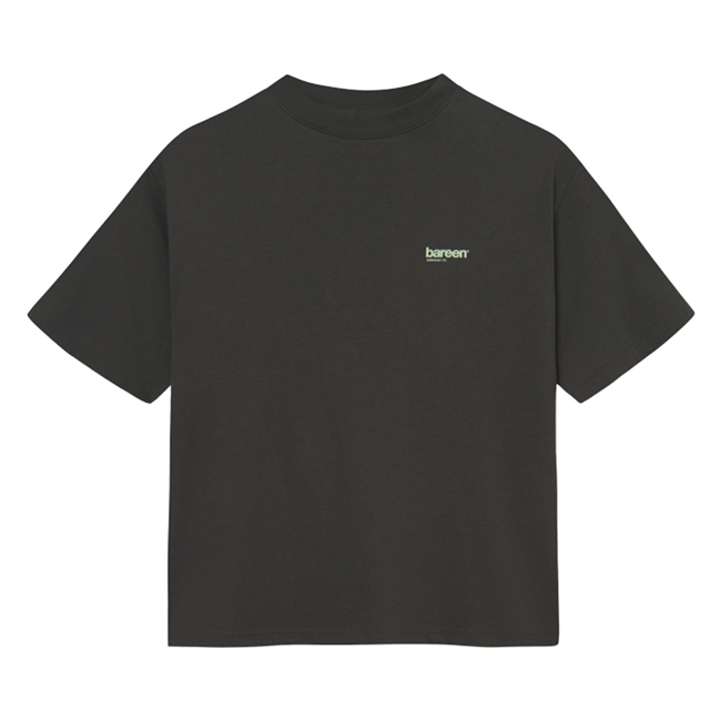 Bareen sort box fit / oversize t-shirt med print på ryggen