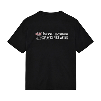 Bareen sort box fit / oversize t-shirt med printet tryk på front og ryg