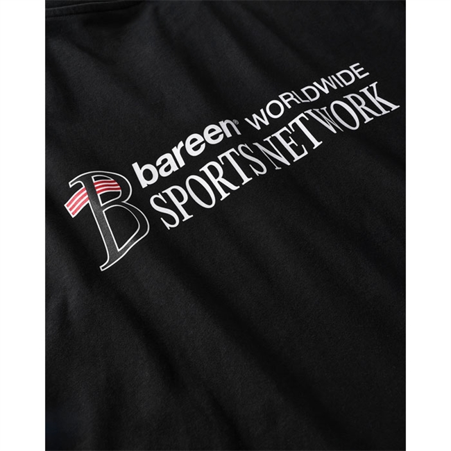 Bareen sort box fit / oversize t-shirt med printet tryk på front og ryg