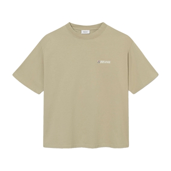 Bareen lysegrøn box fit / oversize t-shirt med printet tryk på front og ryg