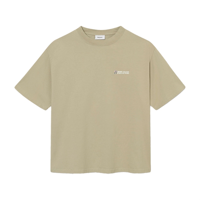 Bareen lysegrøn box fit / oversize t-shirt med printet tryk på front og ryg