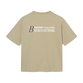 Bareen lysegrøn box fit / oversize t-shirt med printet tryk på front og ryg