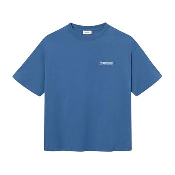 Bareen blå box fit / oversize t-shirt med printet tryk på front og ryg