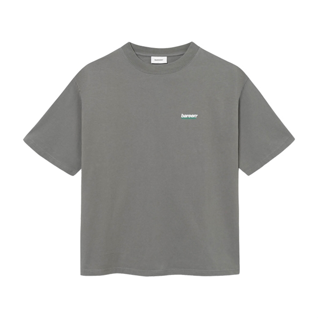 Bareen grå box fit / oversize t-shirt med logo på brystet og print på ryggen