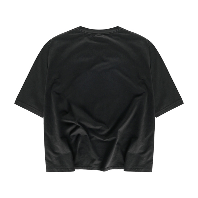Bareen sort box fit / oversize t-shirt med logo på brystet