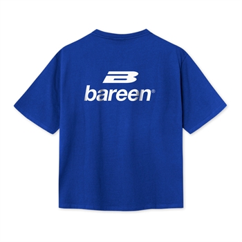 Bareen kobolt blå box fit / oversized t-shirt med logo på front og ryg