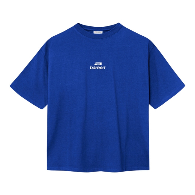 Bareen kobolt blå box fit / oversized t-shirt med logo på front og ryg
