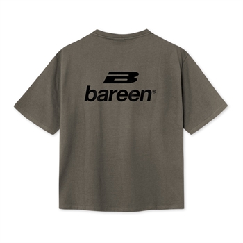 Bareen mørkegrå box fit / oversized t-shirt med logo på front og ryg