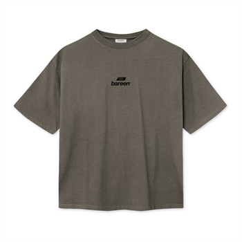 Bareen mørkegrå box fit / oversized t-shirt med logo på front og ryg