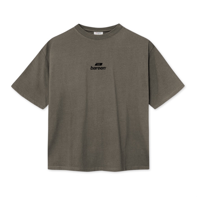 Bareen mørkegrå box fit / oversized t-shirt med logo på front og ryg
