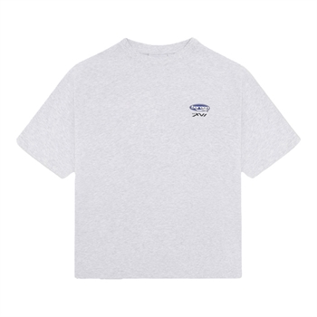 Moderne grå oversized t-shirt med print på fronten og ryggen fra Bareen