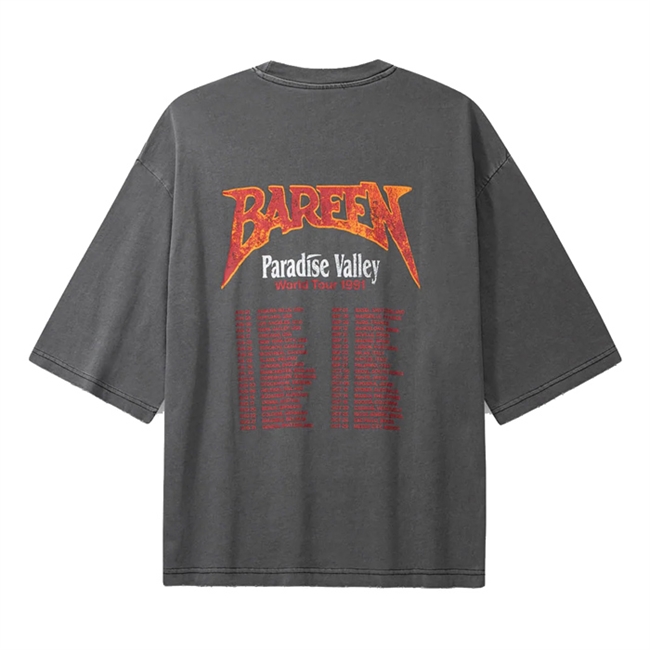 Bareen Box Fit World Tour T-Shirt Vasket Sort