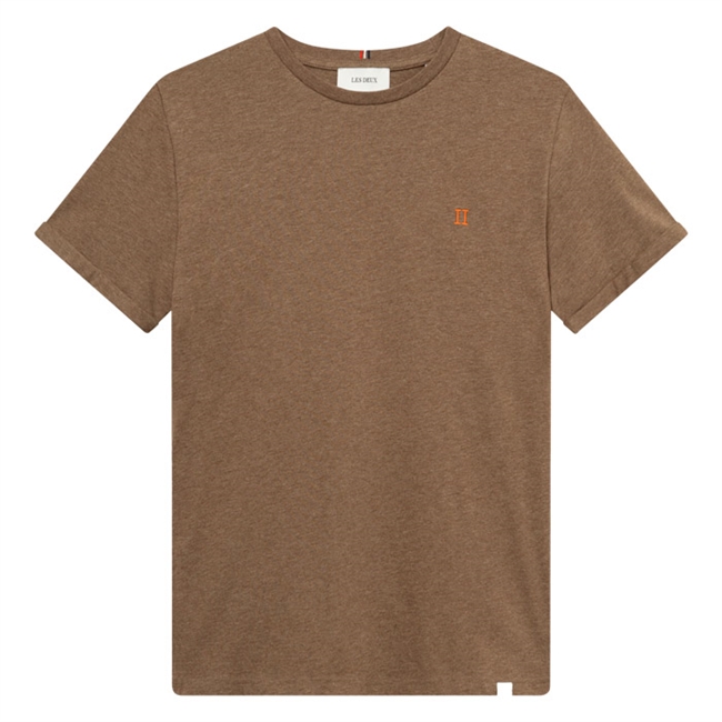 Brun Melange Basic Tee fra Les Deux