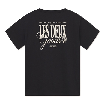 Lækker sort t-shirt med print på ryggen fra Les Deux