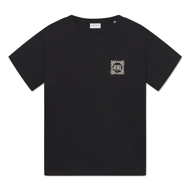 Lækker sort t-shirt med print på ryggen fra Les Deux