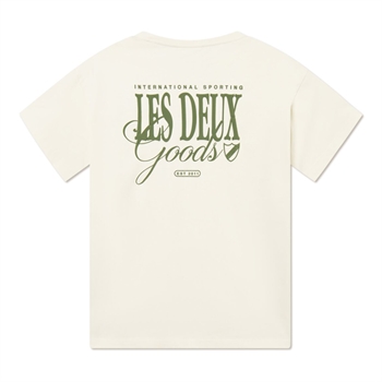 Lækker beige t-shirt med print på ryggen fra Les Deux
