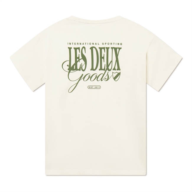 Lækker beige t-shirt med print på ryggen fra Les Deux
