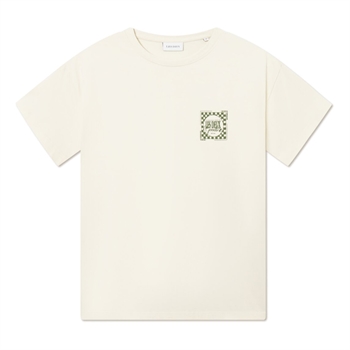 Lækker beige t-shirt med print på ryggen fra Les Deux