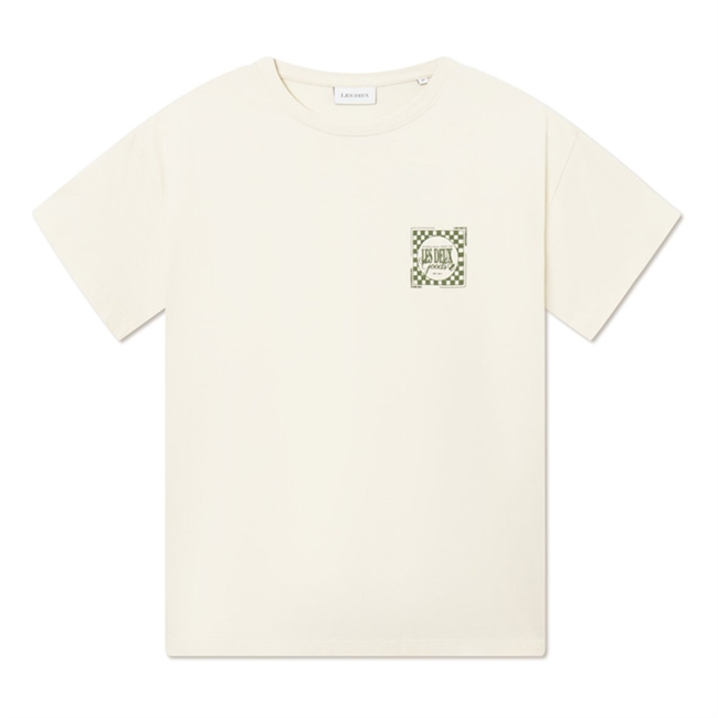 Lækker beige t-shirt med print på ryggen fra Les Deux