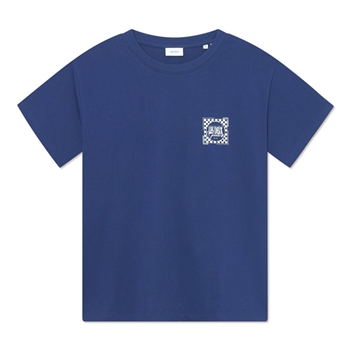 Lækker blå t-shirt med print på ryggen fra Les Deux