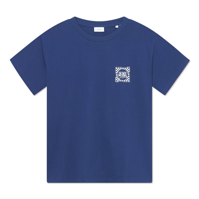 Lækker blå t-shirt med print på ryggen fra Les Deux