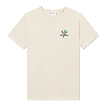 Lækker beige t-shirt med print på ryggen fra Les Deux