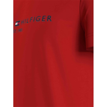 Smart Rød Logo T-Shirt med Broderi fra Tommy HIlfiger.