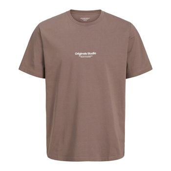 Lækker crew neck t-shirt i støvet brun fra Jack & Jones