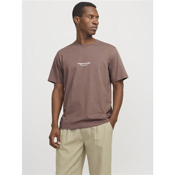 Lækker crew neck t-shirt i støvet brun fra Jack & Jones