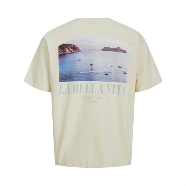 Moderne off white t-shirt med print på ryggen fra Jack & Jones