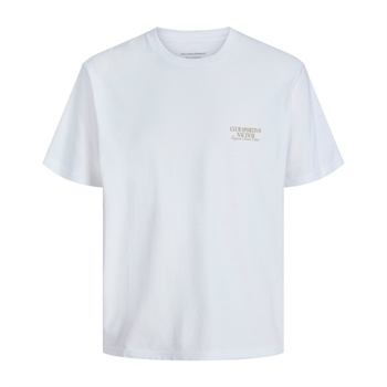 Moderne hvid t-shirt med print på ryggen fra Jack & Jones