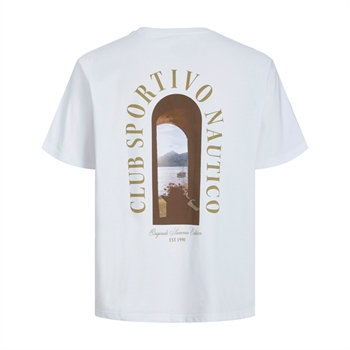 Moderne hvid t-shirt med print på ryggen fra Jack & Jones