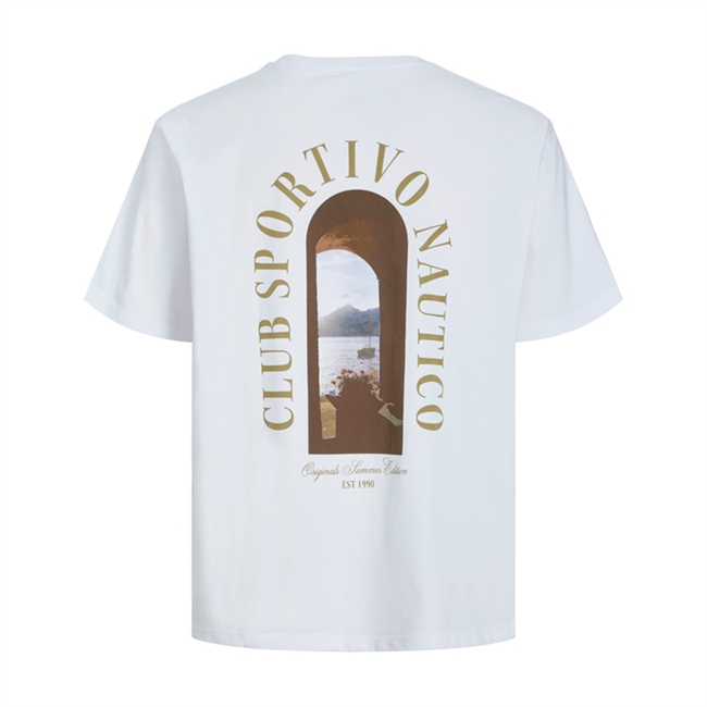 Moderne hvid t-shirt med print på ryggen fra Jack & Jones