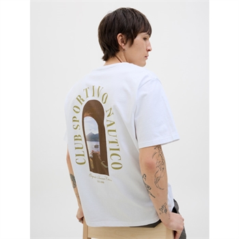 Moderne hvid t-shirt med print på ryggen fra Jack & Jones
