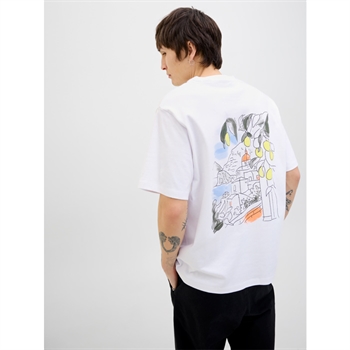 Moderne hvid t-shirt med print fra Jack & Jones