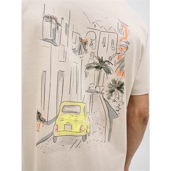 Moderne beige t-shirt med print fra Jack & Jones