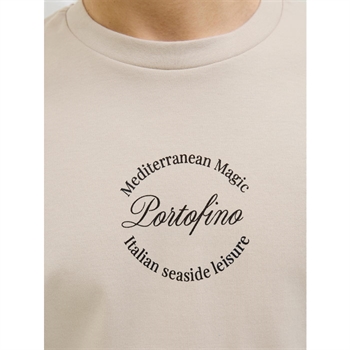 Moderne beige t-shirt med print fra Jack & Jones