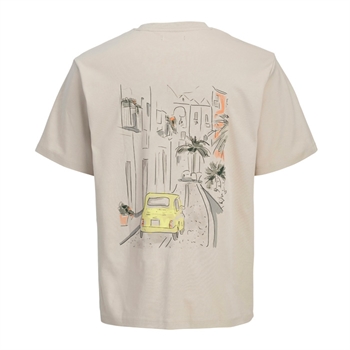 Moderne beige t-shirt med print fra Jack & Jones
